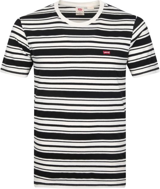 levi's black and white striped t shirt