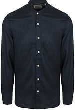 Scotch and Soda Linen Mao Shirt Navy