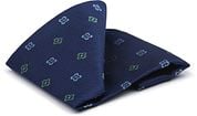 Suitable Silk Necktie Flowes Navy 