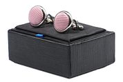 Silk Cufflinks Pink F03
