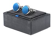 Silk Cufflinks Ocean Blue F32
