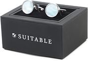 Cufflinks Round Blue Silver