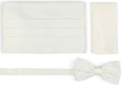 Suitable Cumberband Bow Tie Set Off White