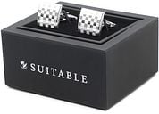 Cufflinks Square Checkered Silver