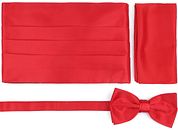 Suitable Cumberband Bow Tie Set Red