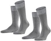 Falke Happy Socks 2 Pair Grey Melange