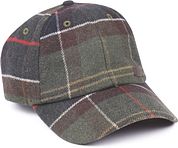 Barbour Cap Galingtale Tartan Checkered Wool Mix Green
