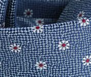 Silk Tie Dark Blue Flower