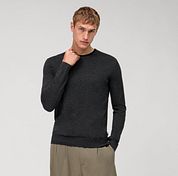 Olymp Merion Wool Pullover Level 5 Slim Fit Dark Grey
