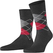 Burlington Manchester Socks Checkered Grey 3096