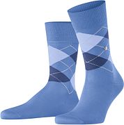 Burlington Manchester Socks Checkered Blue 6550
