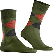 Burlington Manchester Socks Checkered Green 7517