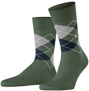 Burlington Manchester Socks Checkered Green 7982