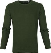 KnowledgeCotton Apparel Pullover Waves Dark Green