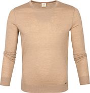 Olymp Pullover Level 5 Slim Fit Camel Merino Wool