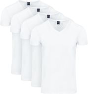 Suitable Vitasu T-Shirt V-Neck White 4-Pack