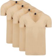 Suitable T-shirt Beige Diepe V-hals Vitaru 4 Pack