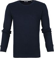 KnowledgeCotton Apparel Pullover Waves Navy