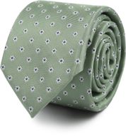 Suitable Cravate Soie Mini Fleurs Vert