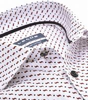 Ledub Shirt Print White Bordeaux  