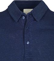Knowledge Polo Regular Linen Navy