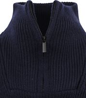 KnowledgeCotton Apparel Pullover Wool Navy Halfzip
