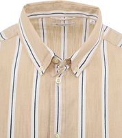 KnowledgeCotton Apparel Shirt Stripe Beige 