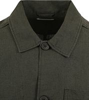 KnowledgeCotton Apparel Overshirt Linen Dark Green
