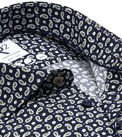 R2 Shirt Extra Long Sleeves Paisley Navy