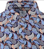 R2 Tencel Polo Shirt Paisley Dark Blue