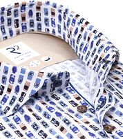 R2 Shirt Short Sleeves Print Car Blue