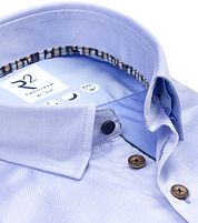 R2 Shirt Fine Twill Contrast Light Blue