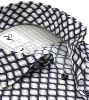 R2 Shirt Lyocell Print Navy