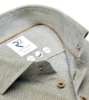 R2 Overhemd Linen Blend Green