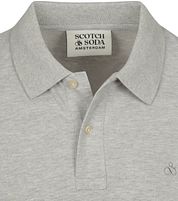 Scotch And Soda Core Piqué Polo Shirt Grey