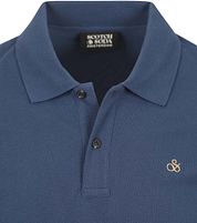Scotch And Soda Core Piqué Polo Shirt Dark Blue