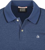 Scotch And Soda Melange Polo Shirt Dark Blue