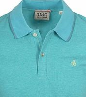 Scotch And Soda Melange Polo Shirt Turqoise