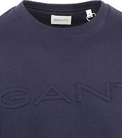 Gant Sweater Embossed Logo Navy