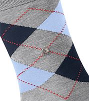 Burlington Manchester Socks Checkered Grey 3615