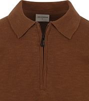 No Excess Knitted Polo Shirt Brown