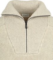 No Excess Half Zip Pullover Two Coloured Melange Greige
