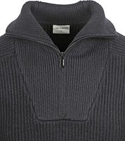 No Excess Half Zip Pullover Two Coloured Melange Black