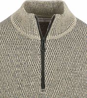 No Excess Half Zip Pullover Structure Melange Stone
