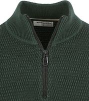 No Excess Half Zip Pullover Structure Melange Dark Green