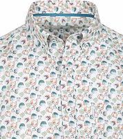 State Of Art Short Sleeve Shirt Print Twill Light Blue 