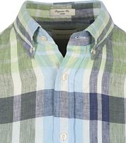Gant Shirt Linen Checks Blue Green 