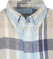 Gant Short Sleeve Shirt Linen Checks Blue 