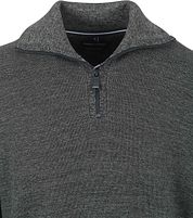 Casa Moda Half Zip Pullover Dark Green