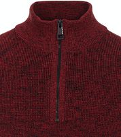 Casa Moda Half Zip Sweater Red
